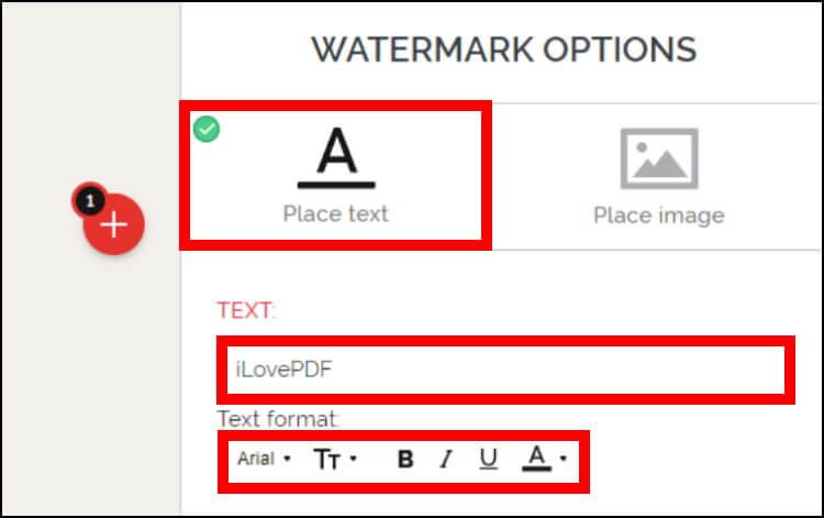 הוספת טקסט כסימן מים למסמך PDF