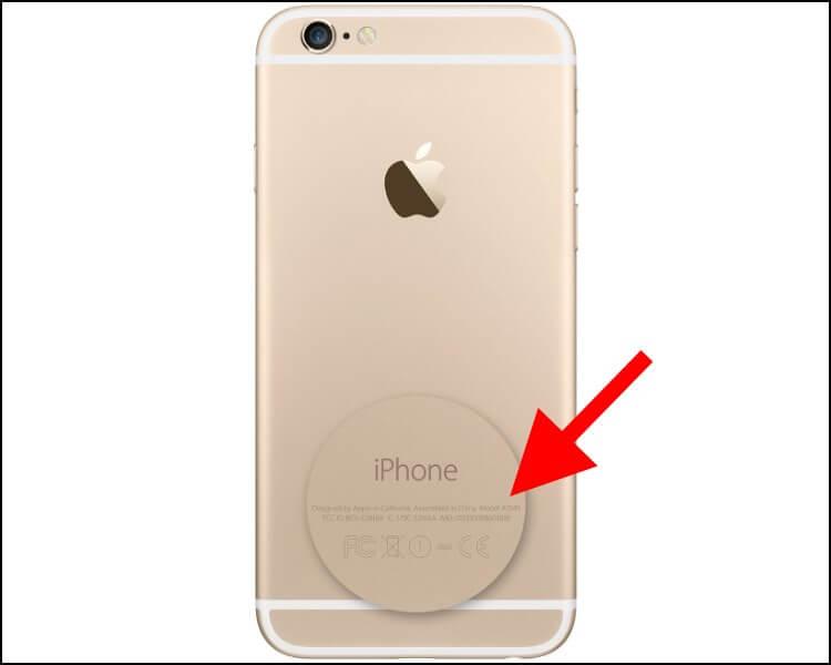 הדגם של האייפון מופיע בגב המכשיר