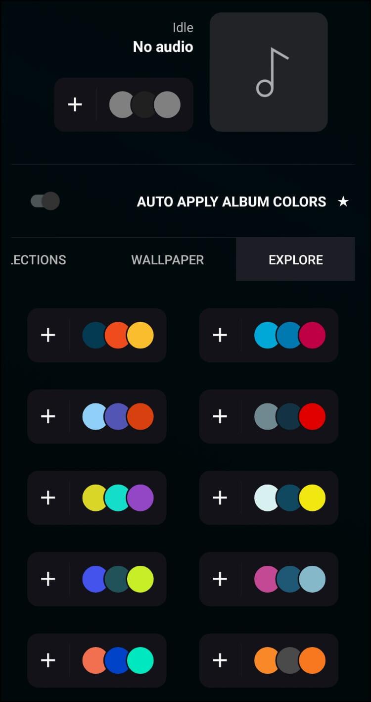 בחרו צבעים לאפקטים באפליקציית Muviz App