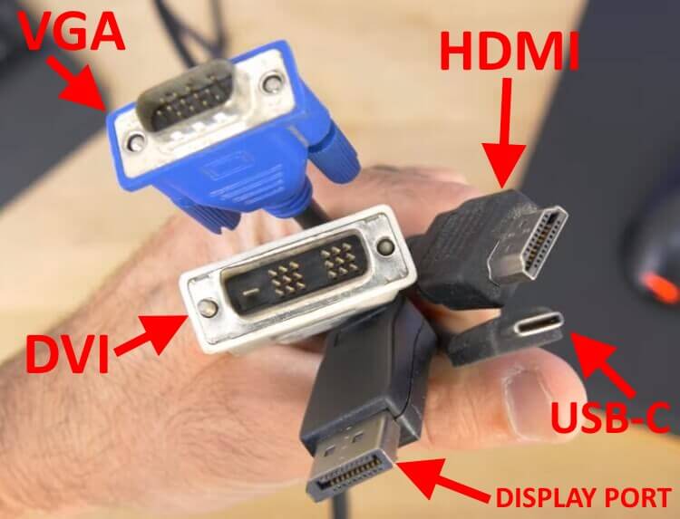 סוגי כבלים לחיבור מסך למחשב VGA, HDMI, DVI, USB-C ו- Display Port
