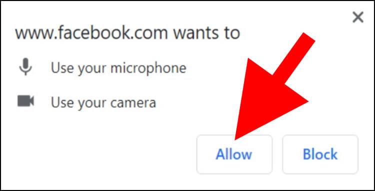 אשרו לפייסבוק להשתמש במיקרופון והמצלמה המחוברים למחשב