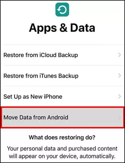 העברת נתונים מאנדרואיד לאייפון באמצעות האפליקציה Move to iOS
