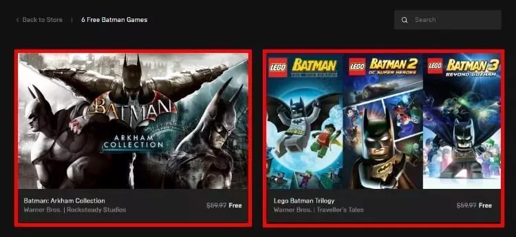 הוסיפו את המשחקים של באטמן לספריית המשחקים בחשבון ב- Epic Games