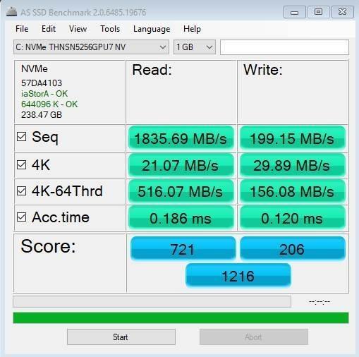 בדיקת מהירות קריאה וכתיבה לכונן ה- SSD NVMe המובנה במחשב הנייד