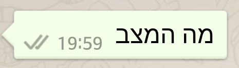 הודעה נתקבלה אך לא נקראה ווטסאפ/