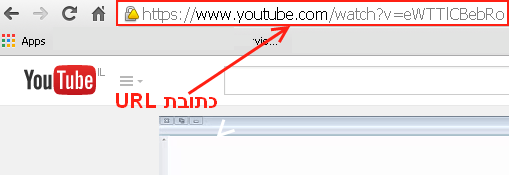 כתובת URL של סרטון יוטיוב/