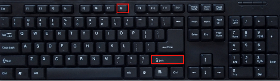 לחצו על מקש Shift +F8 או על F8 במקלדת על מנת להיכנס למצב בטוח/