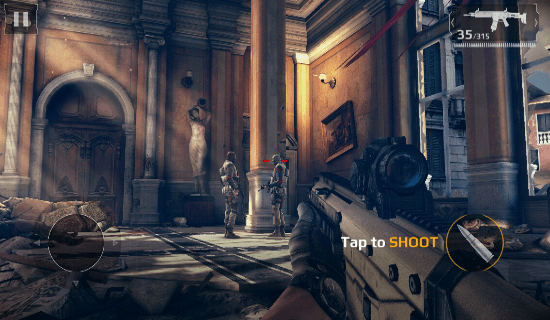 המשחק Modern Combat 5 על המכשיר Galaxy S6/
