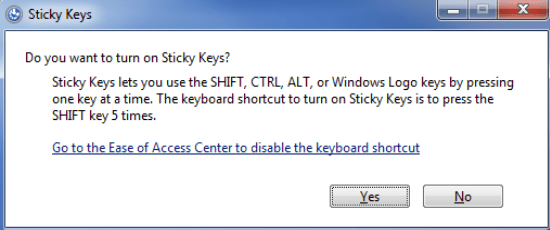 הפעלת מקשים דביקים Windows/