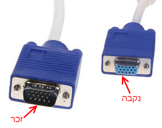 חיבור vga זכר ונקבה/