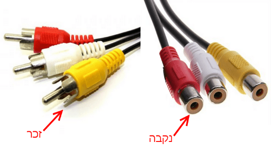 חיבור RCA זכר ונקבה/