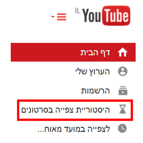 צפייה בהיסטוריה ביטיוב/