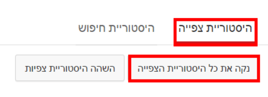מחיקת היסטורית צפיות בסרטונים ביוטיוב/