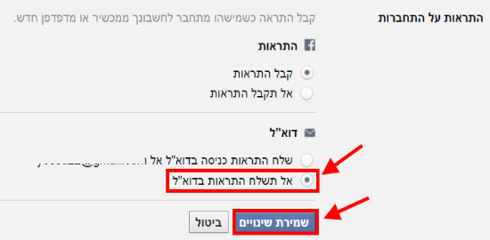 שליחת התראות על התחברות לא מוכרת לפייסבוק/