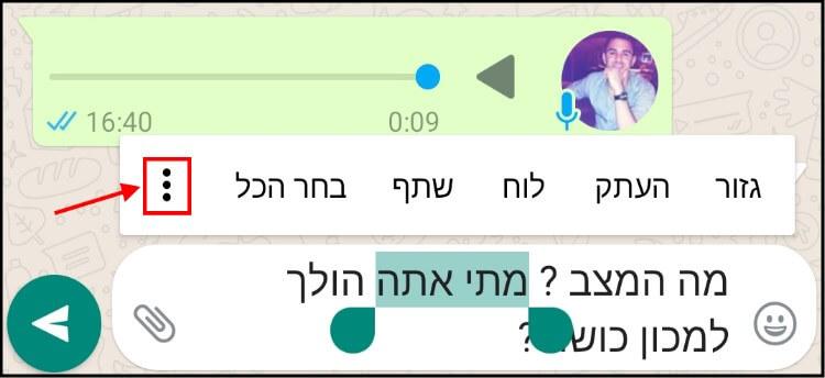 לחצו על שלוש הנקודות בתפריט