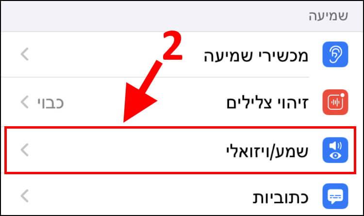 הגדרות שמע/ויזואלי