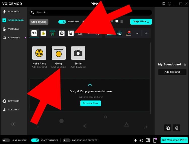 האפקטים הקוליים בתוכנה VOICEMODE