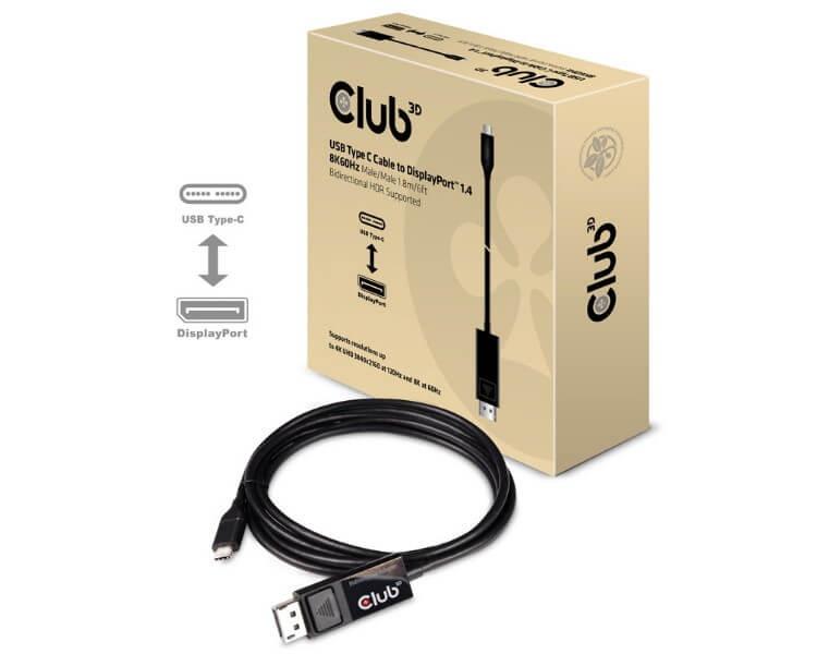 כבל USB-C ל- DisplayPort מומלץ באורך 1.8 מטרים לחיבור המחשב או הסמארטפון למסך חיצוני