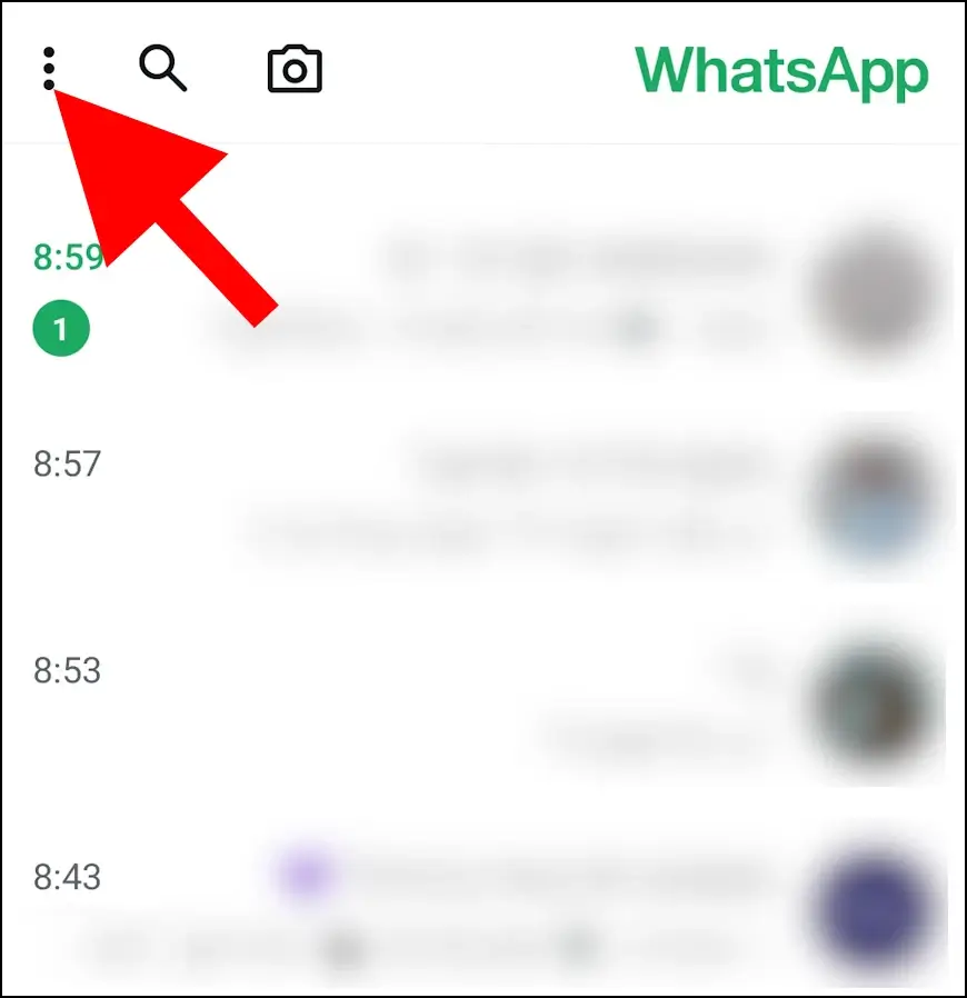 שלוש הנקודות באפליקציית וואטסאפ לאנדרואיד