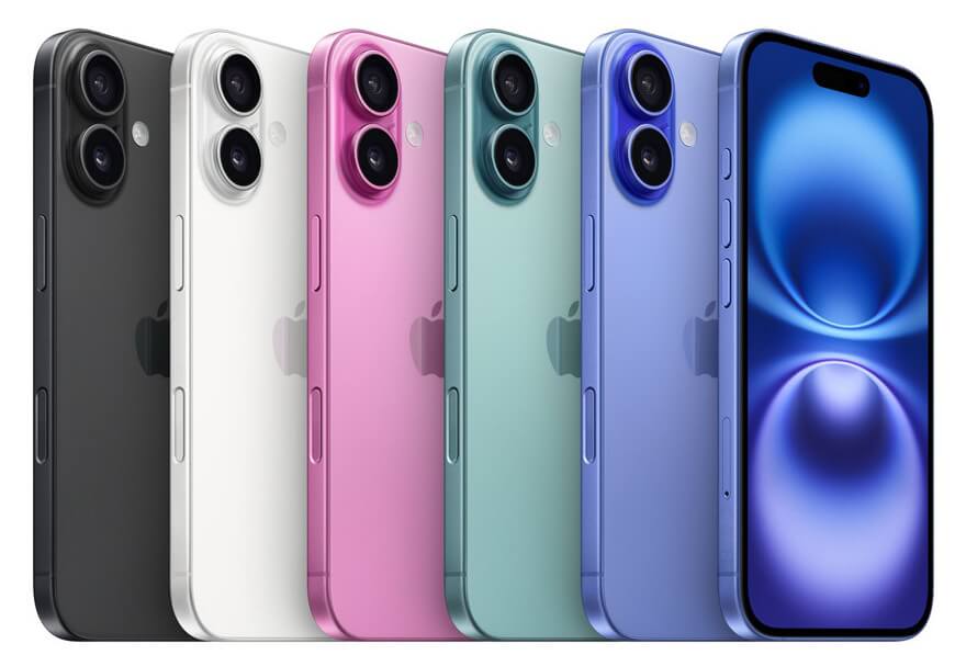 הצבעים של ה- iPhone 16