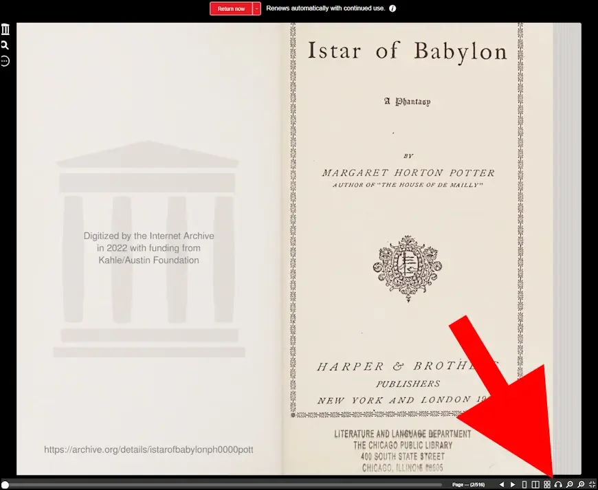 מצב קריאה באתר Open Library