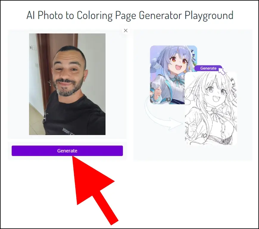 הפיכת תמונה לדף צביעה בלחיצת כפתור באתר Colorify