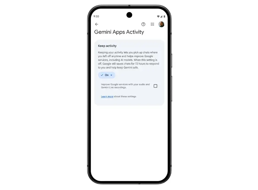 ההגדרה Keep Activity בג'מיני