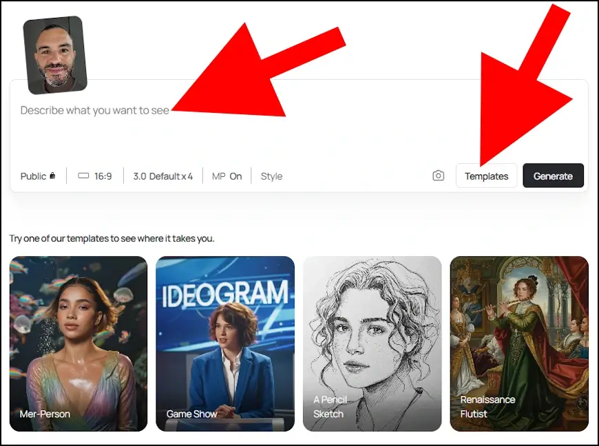 בחרו תבנית או הקלידו הנחייה