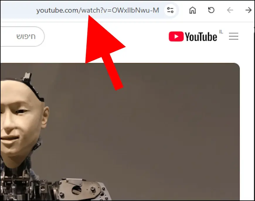 העתיקו את הלינק של הסרטון ביוטיוב