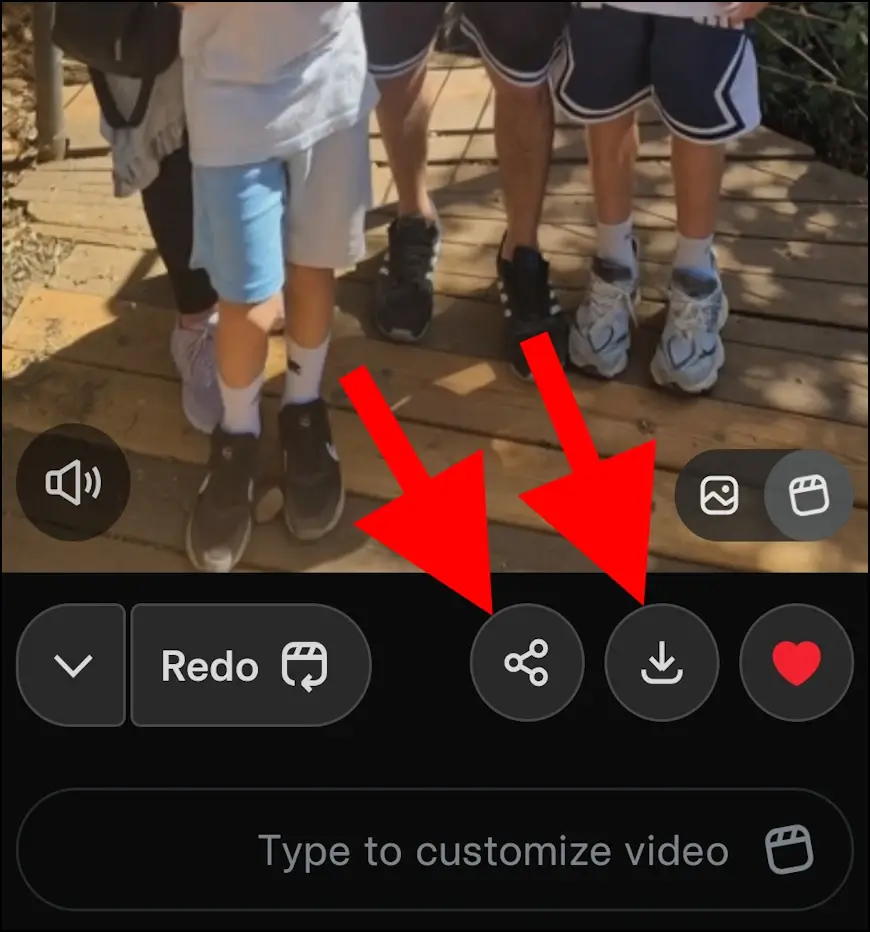 לחצני השיתוף וההורדה באפליקציית גרוק