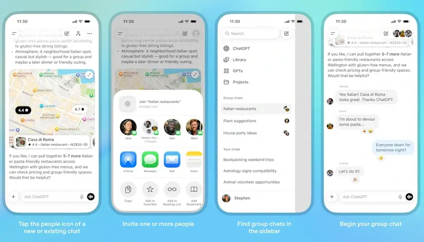 הצ'אט הקבוצתי החדש ב- ChatGPT