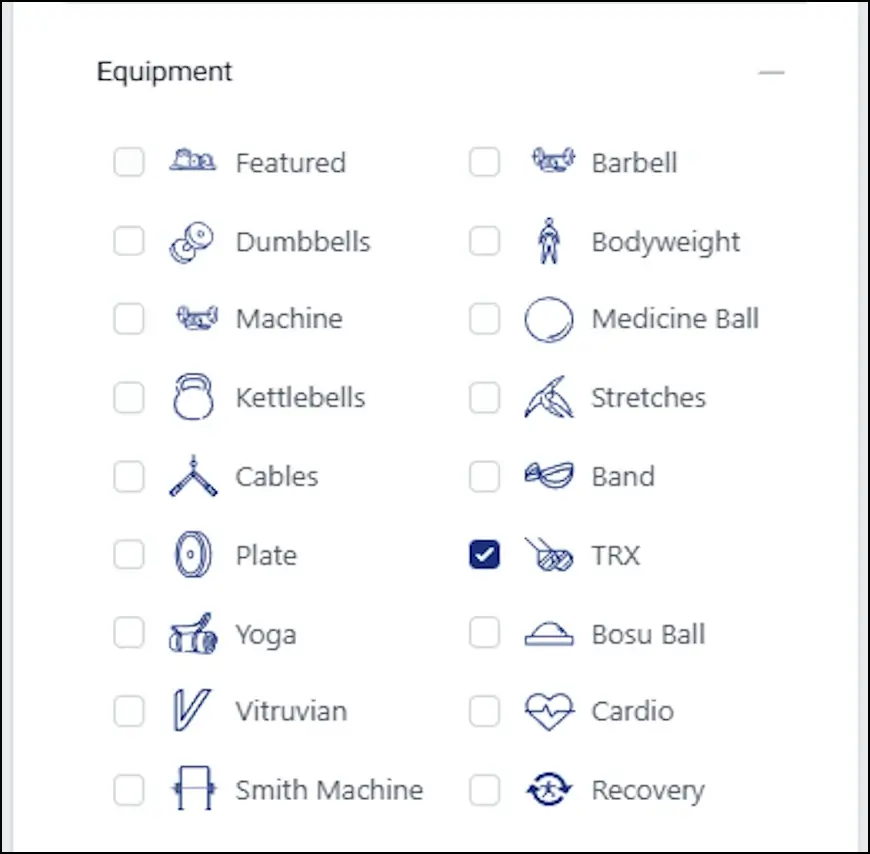 בחרו את ציוד הכושר שיש לכם בבית