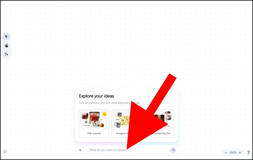 תיבת ההנחייה ב- Mixboard