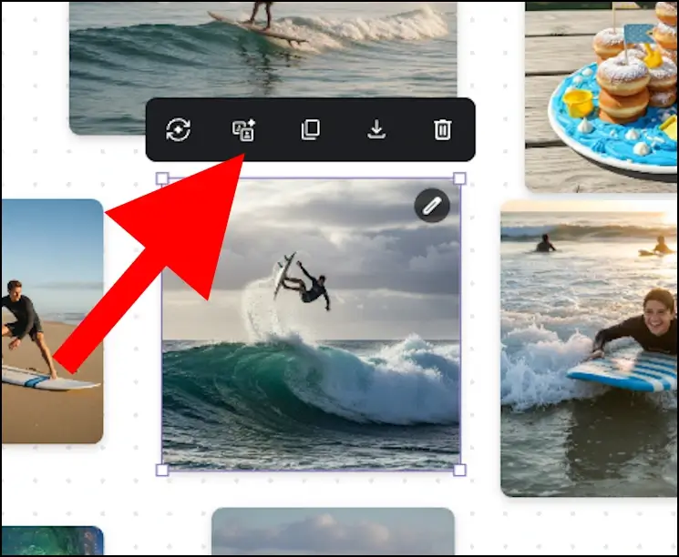 אפשרויות עריכה ש- Mixboard מציע