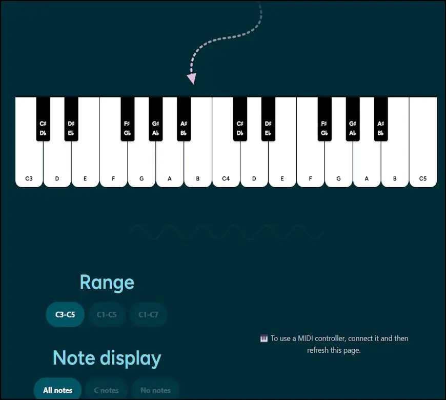 פסנתר וירטואלי ב- muted.io