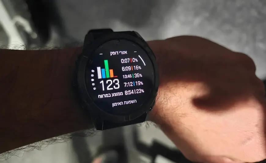 השעון Garmin Fenix 8 Pro AMOLED Sapphire מציג נתונים מדוייקים