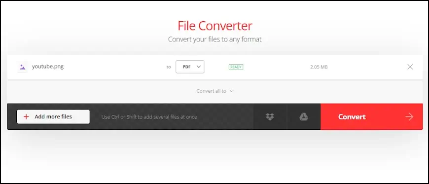 לחצו על Convert כדי להמיר את הקובץ