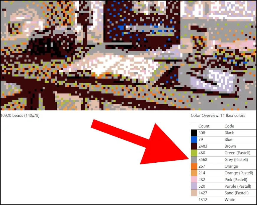 כמות החרוזים שאתם צריכים מכל צבע