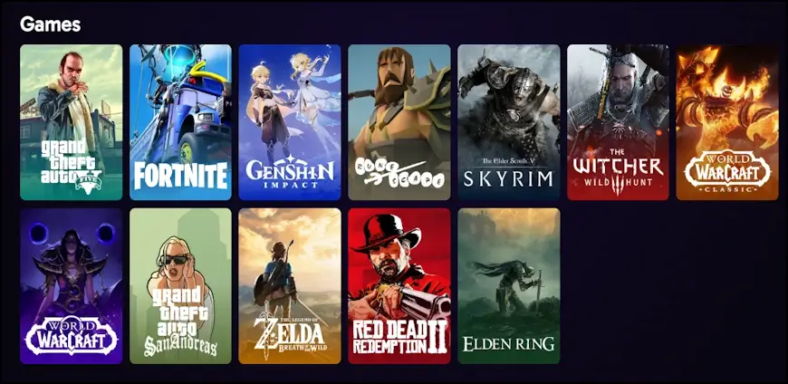 רשימת המשחקים ב- LostGamer