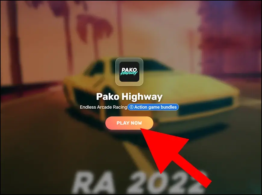 לחצו על PLAY NOW במשחק PAKO Highway כדי להתחיל לשחק