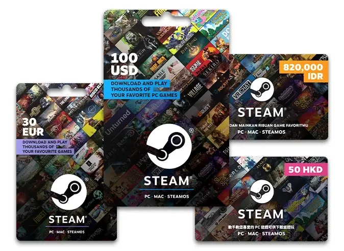 כרטיסי מתנה פיזיים של Steam