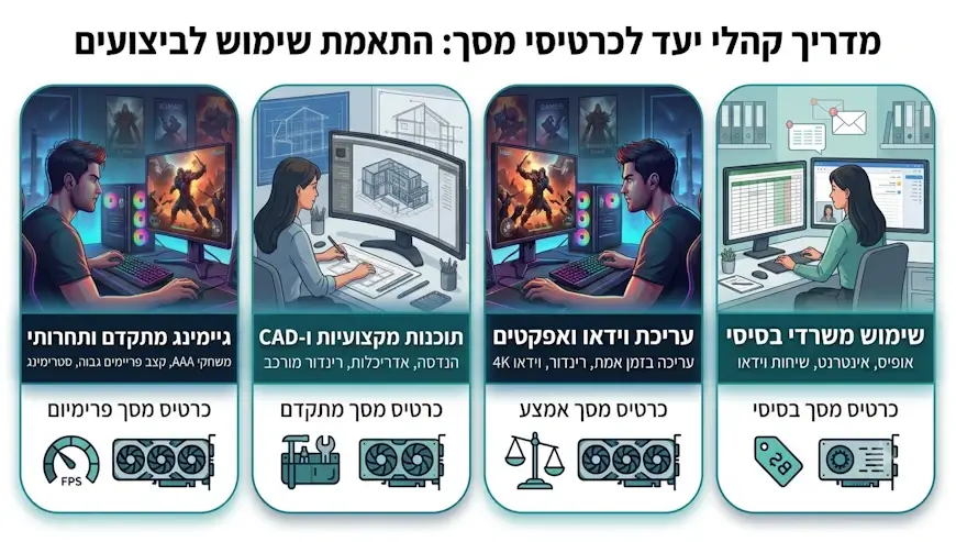 קהלי יעד של כרטיסי מסך