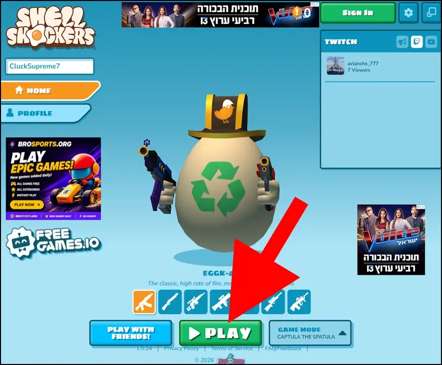 לחצו PLAY כדי לשחק