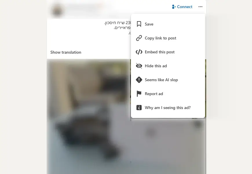האפשרות Seems like AI slop